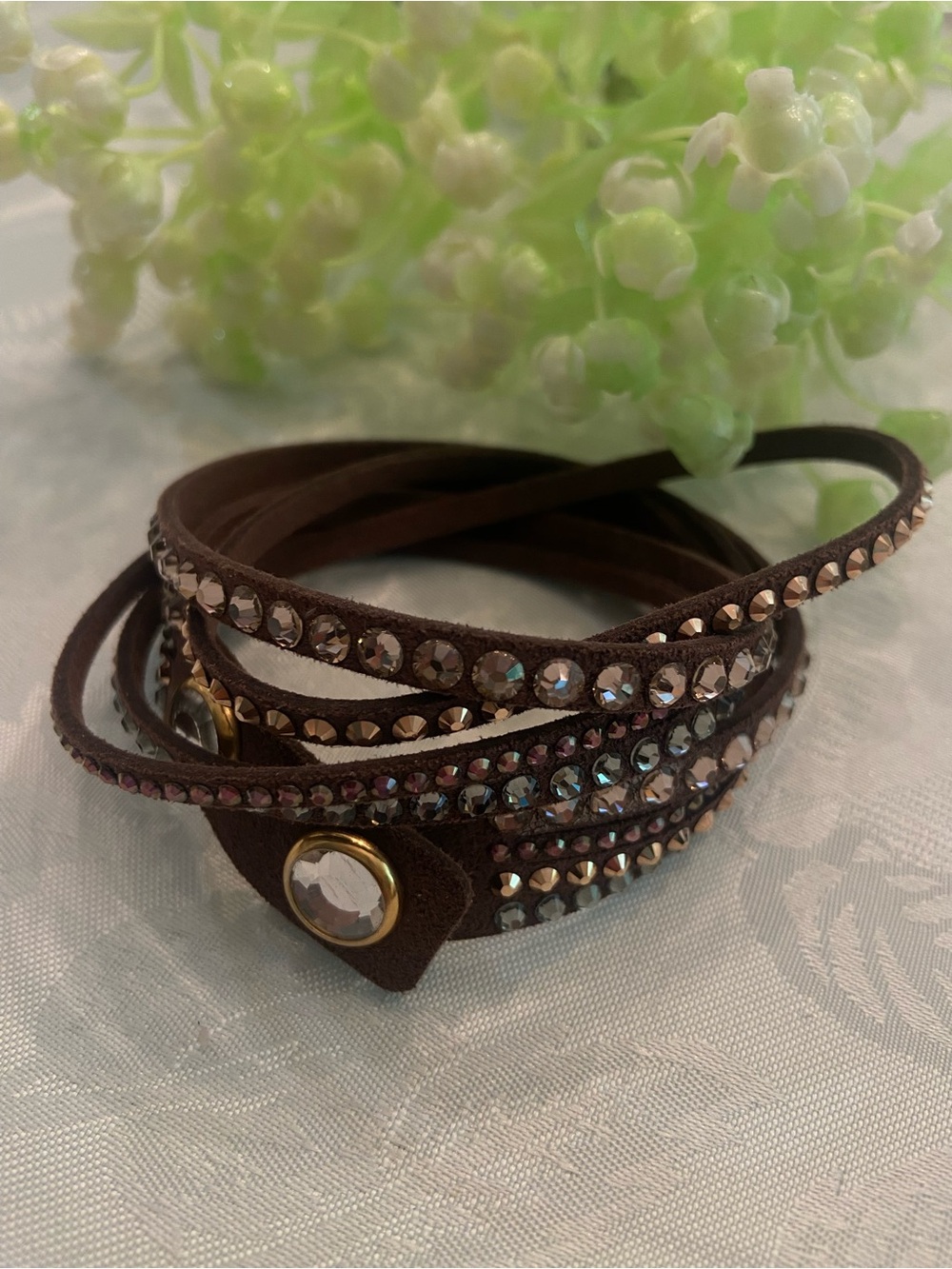 Swarovski Crystal Brown Multi-Strand Wrap